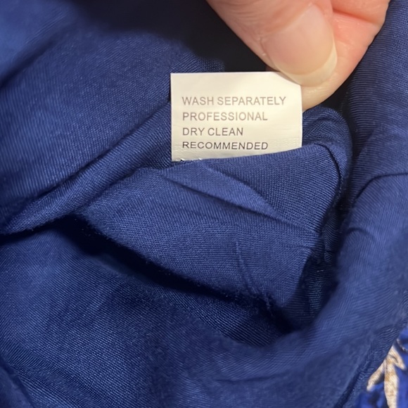 Jaase Boho Floral Cropped Blue Zipper Jacket EUC - Picture 7 of 10